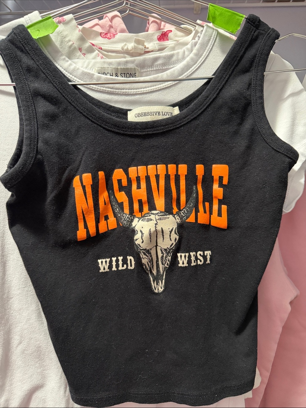 "Nashville Wild West" Black Graphic Tank Top